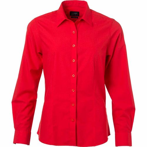 Chemise Popeline Manches Longues - Jn677 - Femme - Rouge Tomate