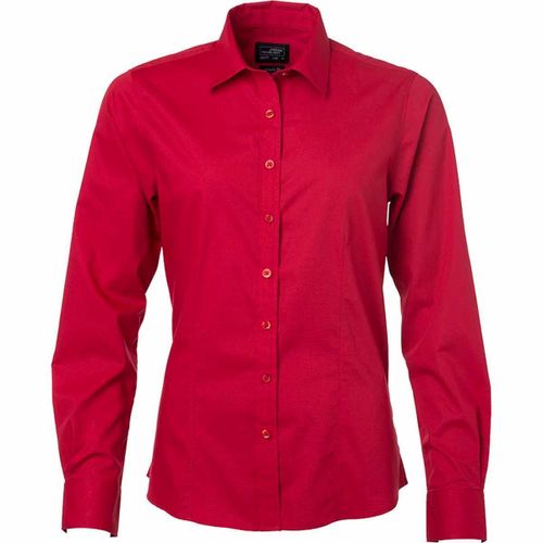 Chemise Popeline Manches Longues - Jn677 - Femme - Rouge
