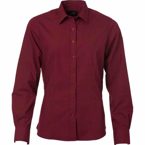 Chemise Popeline Manches Longues - Jn677 - Femme - Rouge Vin