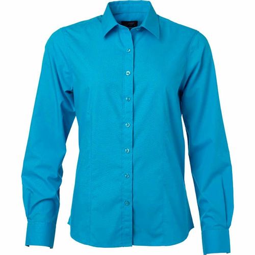 Chemise Popeline Manches Longues - Jn677 - Femme - Bleu Turquoise