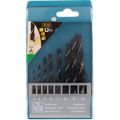 Coffret mèches bois SCID - 8 pièces
