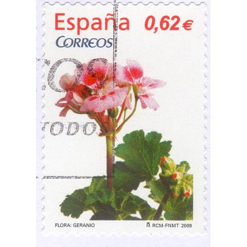 Timbre Espagne Flora Geranio