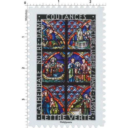 Timbre Structure Et Lumiere - Vitrail De Notre Dame De Coutances