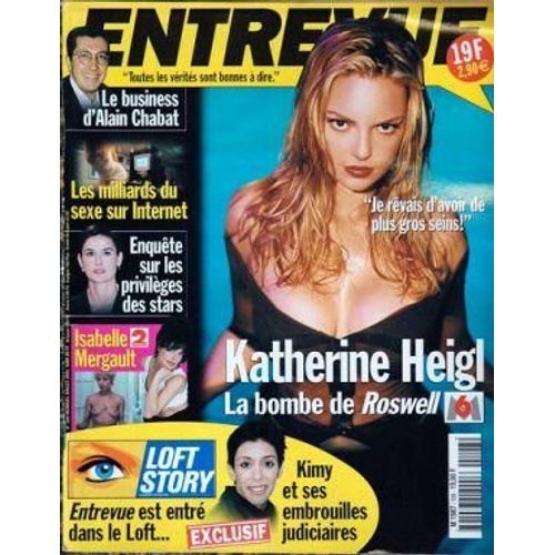 Entrevue N° 108 Du 01/07/2001 - Alain Chabat - Les Milliards Du Sexe Sur Internet - Les Privileges Des Stars - Isabelle Mergault - Katehrine Heigl - Lorft Story - Kimy.