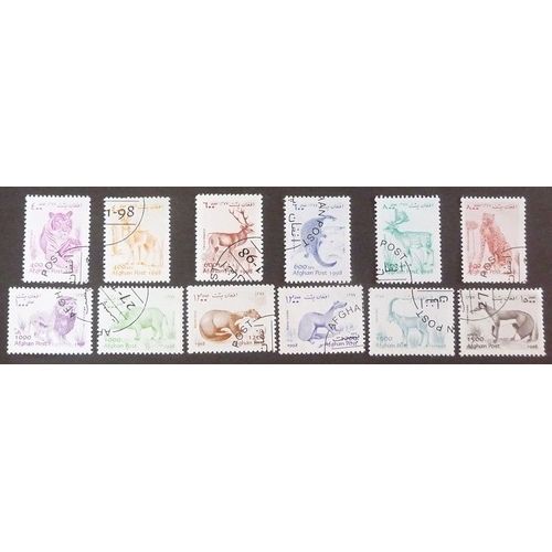 Afghanistan Oblitere Lot De 12 Timbres De 1998 Animaux