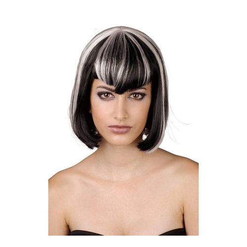 Perruque De Vampire Noire Et Blanche Pour Femme (Taille Unique)