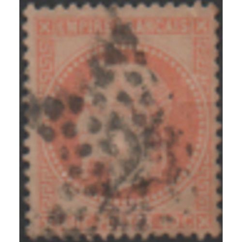 France: Timbre De 1862 Type Napoléon Iii, N° 23 De 40c. Orange.