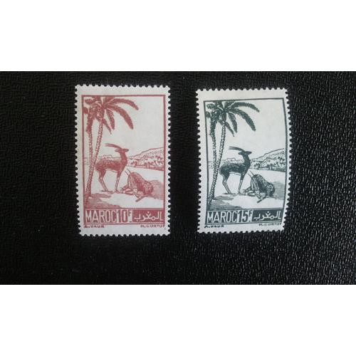 Timbre Maroc Yt 197 - 198 Gazelle (Gazella Sp.) 1939