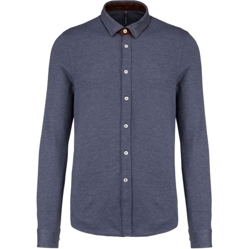 Chemise Jacquard Manches Longues - K507 - Bleu - Homme