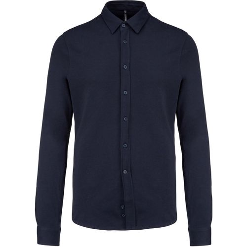 Chemise Piqu?E Manches Longues - K508 - Bleu Marine - Homme