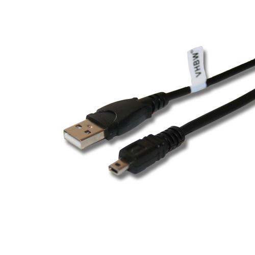 vhbw USB 8Pin câble de données compatible avec Fuji Fujifilm Finepix S1000FD,S1600,S1700,S2950,S2980,S2700HD,S2750HD,S3200HD,S3200HD,Nikon UC-E6 etc.