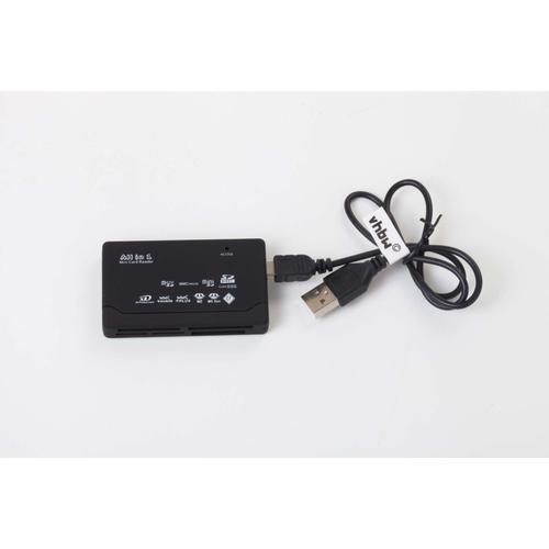 vhbw All-In-One Lecteur de cartes SD pour cartes mémoires, smartphone, tablette, laptop, notebook, PC - avec câble USB(Mini-USB vers USB)