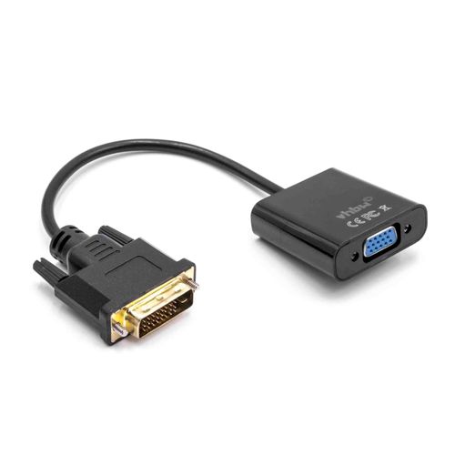 vhbw Câble adaptateur DVI (m) vers VGA (f) noir pour la transmission de signaux vidéo