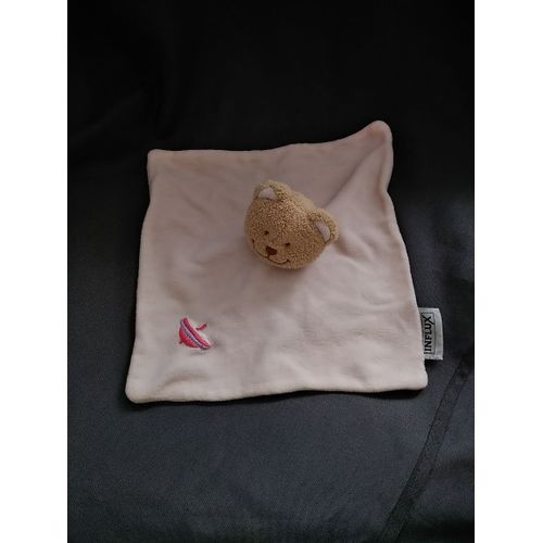 Doudou Ours Plat Rose Toupie Influx