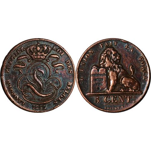 Belgique - 1852 - 5 Cents - Léopold 1er - 19-176