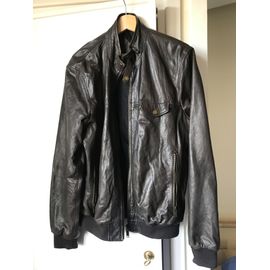 Veste Givenchy En Cuir Brun Neuve Taille L