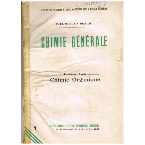 Chimie Générale - Chimie Organique 3e Année Vol 1