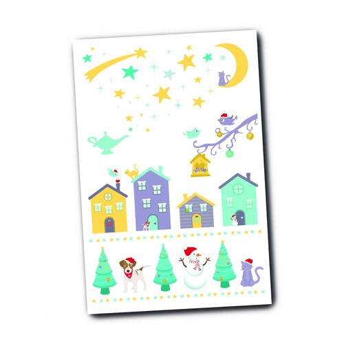 Transfert À Sec Voeux De Noël 0,5 À 5,3cm 2 Feuilles