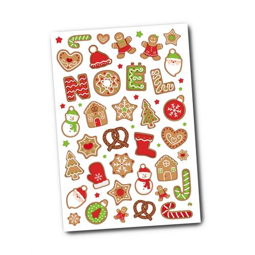 Transfert À Sec Noël Gourmandises 0,6 À 3,5cm 2 Feuil. - Megacrea Diy