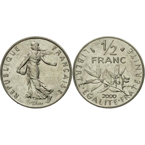 Pièce Monnaie 50 Cts Centimes 1/2 Franc France 2000 - Semeuse En Nickel Roty.