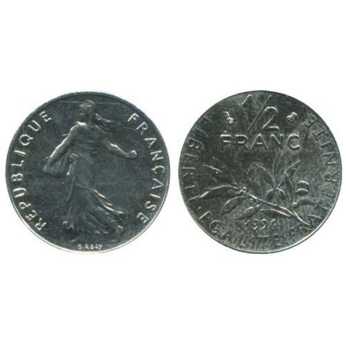 Pièce Monnaie 50 Cts Centimes 1/2 Franc France 1996 - Semeuse En Nickel Roty.
