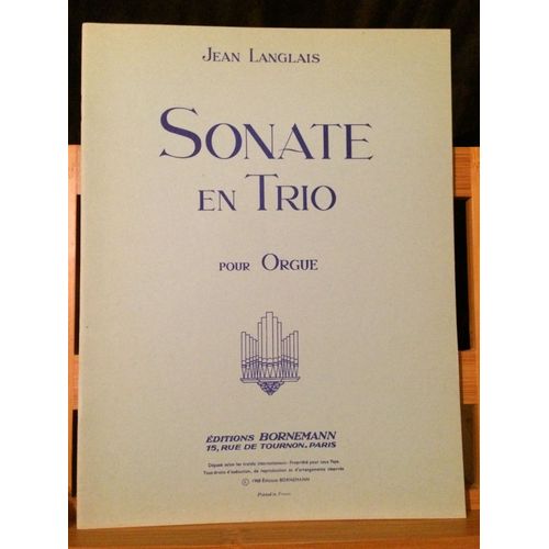 Jean Langlais Sonate En Trio Pour Orgue Partition Éditions Bornemann