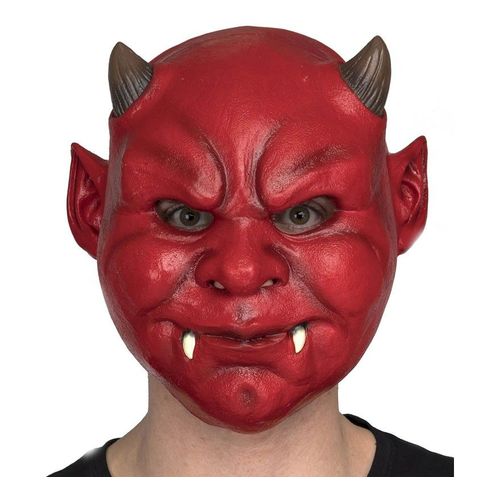 Masque De Demon Rouge Avec Des Canines