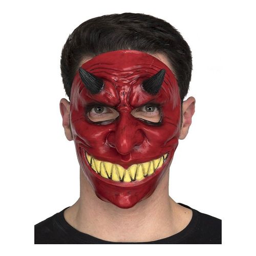 Masque De Diable Rouge Avec Des Cornes (Taille Unique Adulte)