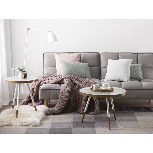 Table D'appoint Ramona Effet Marbre Marbre Blanc
