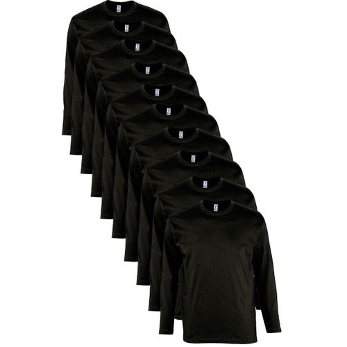 Lot 10 T-Shirts Manches Longues Homme - Noir