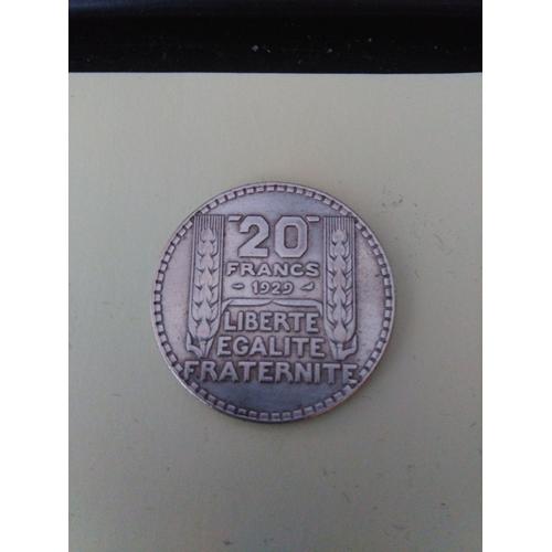 Piece De 20 Francs Argent 20gr 1929 Tbe