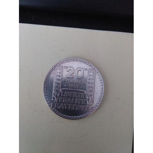 Piece De 20 Francs Argent 20gr 1937 Tbe