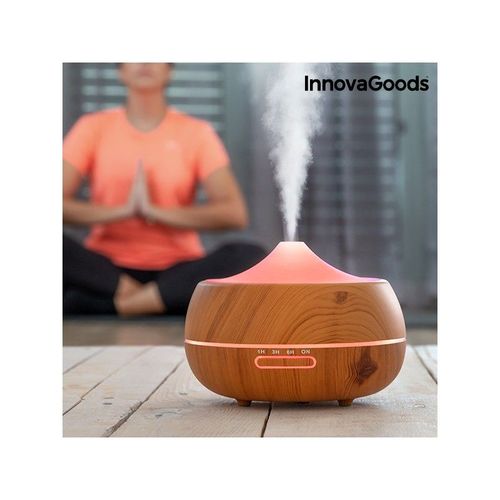 Humidificateur Diffuseur d'Arômes LED Wooden-Effect InnovaGoods