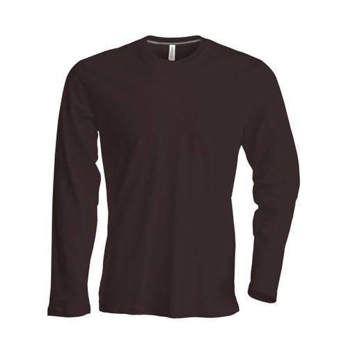 T-Shirt Manches Longues Col Rond - K359 - Marron Chocolat - Homme