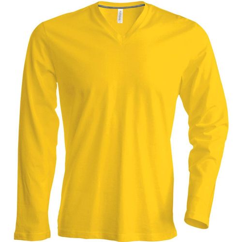 T-Shirt Manches Longues Col V - K358 - Jaune - Homme