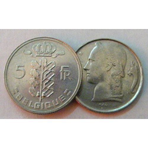 Pièce Monnaie Belgique - 5 Francs - 1973