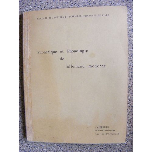 Phonétique Et Phonologie De L'allemand Moderne