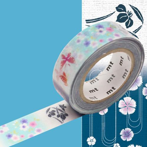 Rouleau 15mm X 10m Motif Kimono Papillons & Fleurs / Yukata - Masking Tape