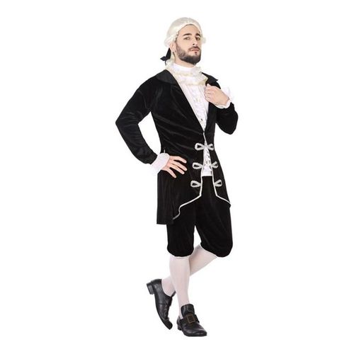 Déguisement De Courtisan Noir Pour Homme (Taille M-L)
