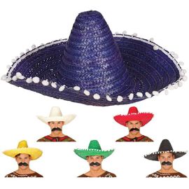 Chapeau De M?Xicain Aec Pompoms Plusieurs Couleurs De 50 Cm (Couleur Naturel)