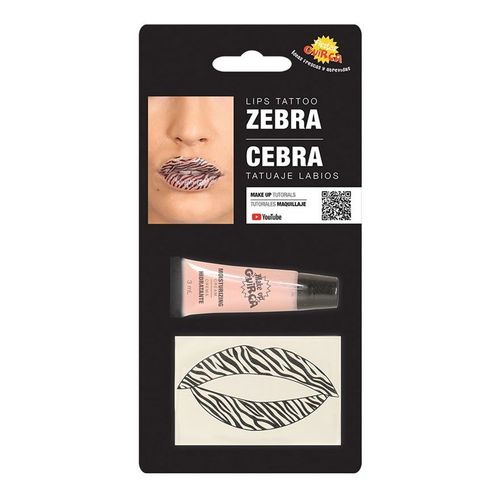 Kit De Tatoo L?Vres Z?Bre Avec Hydratant (Taille Unique Adulte)