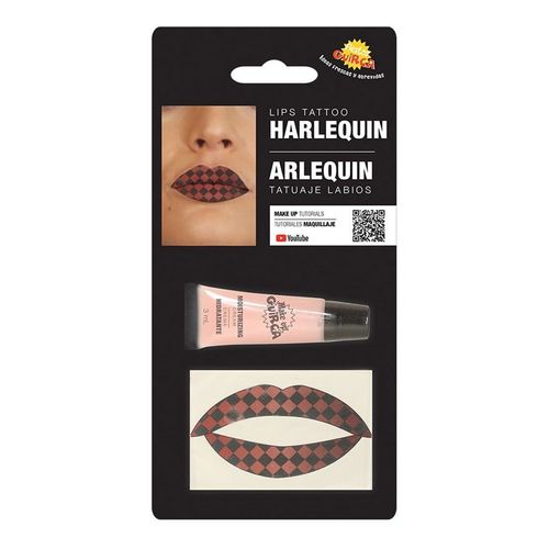 Kit De Tatoo Lèvres Arlequin Avec Hydrantant (Taille Unique Adulte)