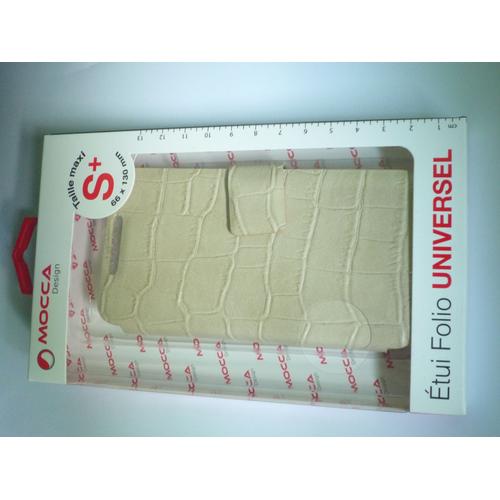 Etui Folio Universel S+ Croco Mat 66x130mm Beige Mocca Design