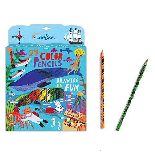 Eeboo Colored Pencils, In The Sea, Set Of 24
