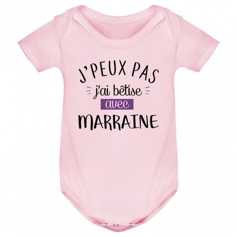 Body Bebe J Peux Pas J Ai Betise Avec Marraine Version Fille Rakuten