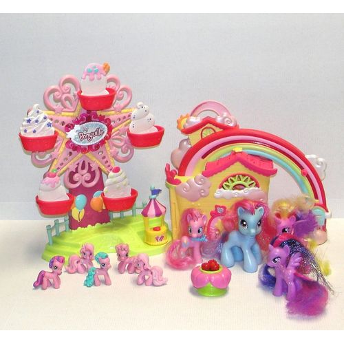 Manege Sonore Et Lumineux Avec 5 Figurines My Little Pony + Maison My Little Pony Avec 4 Poney A Coiffer Hasbro