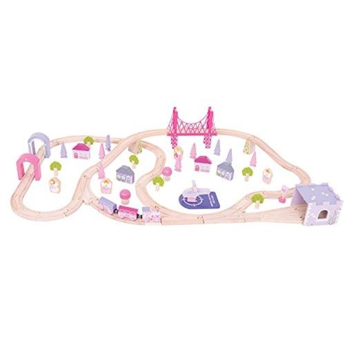 Bigjigs Rail Wooden Fairy Town Train Set - 75 Play Pieces