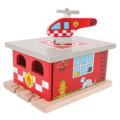 Bigjigs Rail Firestation Shed For Train Set