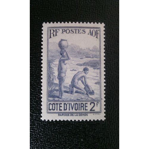 Timbre Cote D'ivoire Yt 128 Les Femmes Aux Rapides De Komoe 1936