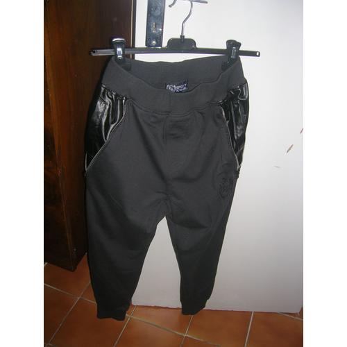 Pantalon Rivaldi Sport Zipé Sur Les Cotés 4 Poches 65% Polyester,35% Coton 14 Ans Noir